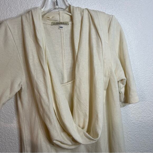 Prairie Underground Pullover Short Sleeve Sweatshirt Cowl Neck Cream Size XS - Picture 4 of 6